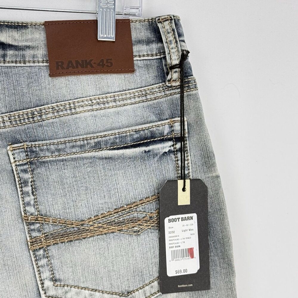 RANK 458 MEN'S RINGO SLIM STRAIGHT 32x32 PERFORMANCE STRETCH DENIM JEANS NWT - Picture 14 of 16